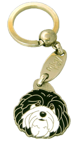 HAVANESE BLACK AND WHITE <br> (keyring, without engraving)